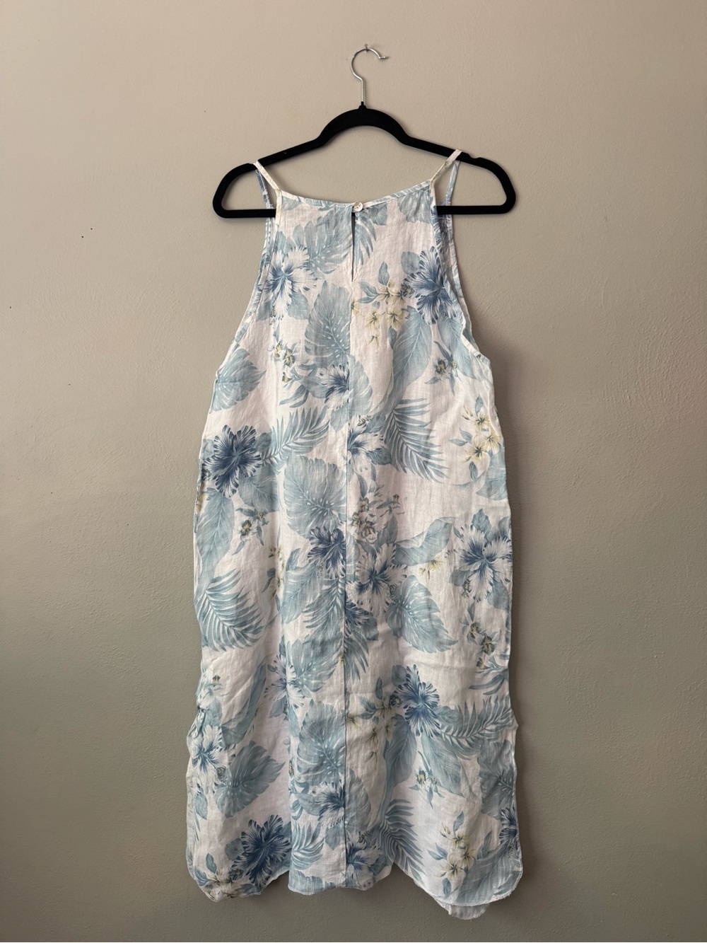 Lungo L’Arno 100% Linen Blue Floral Dress - Picture 4 of 7